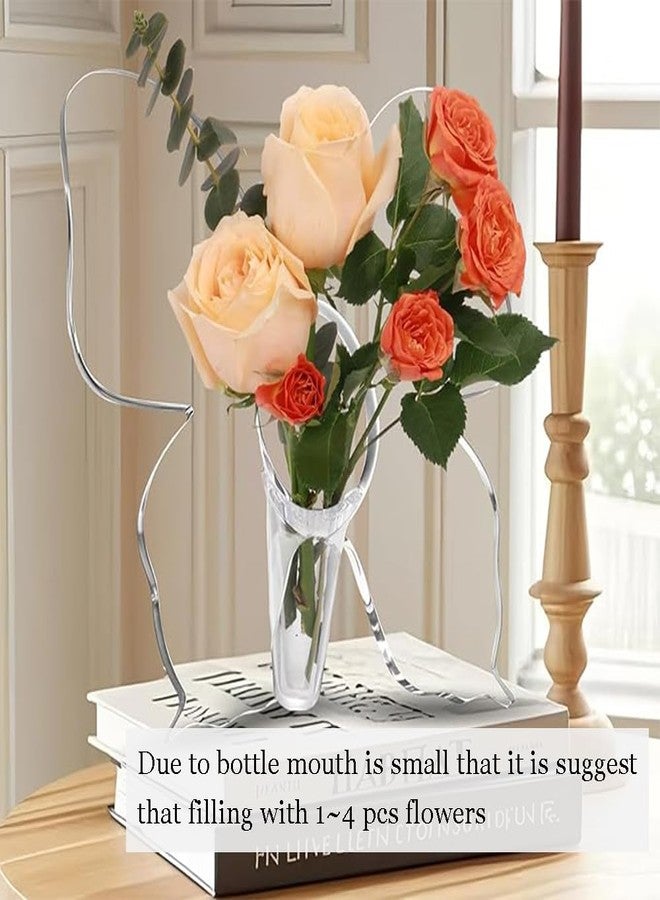 Ouliget Clear Acrylic Butterfly Frame Vase,Creative Butterfly Vase for Flowers,Art Home Deco for Desktops Bookshelf Bedroom Wedding Housewarming Women Gift - Image 4